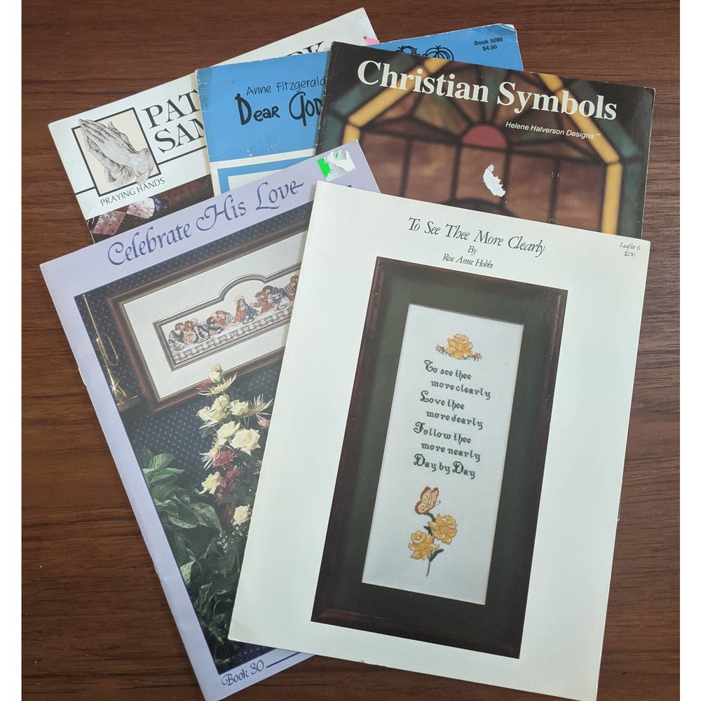 5 Cross Stitch Religious Themed Pattern Books
